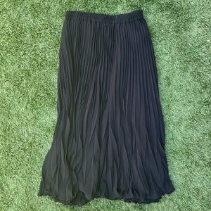 A New Day Black Pleated A-Line Skirt